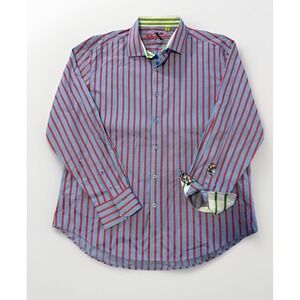 Robert Graham X Collection Long Sleeve Stripe & Checks Flip Cuff Shirt‎ 2XL